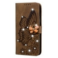 thumbnail image 1 of Bling Case for iPhone Xs 5.8 inch 2018, iPhone X Case 2017, Allytech Glitter Sparkly Diamond Embossed Retro Butterfly PU Leather Flip Kickstand Case with Card Holder for iPhone X/Xs (5.8"), Brown, 1 of 5