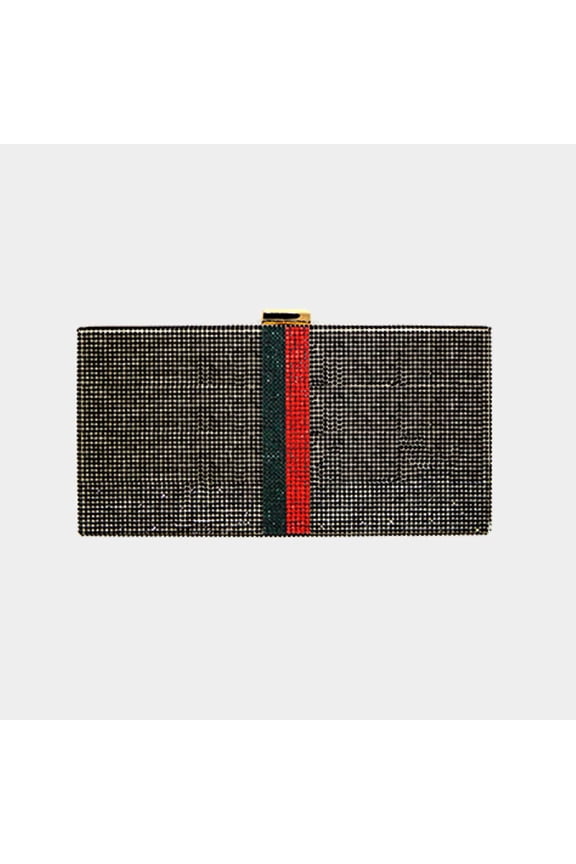 Bling Color Block Rectangle Evening Clutch / Crossbody Bag