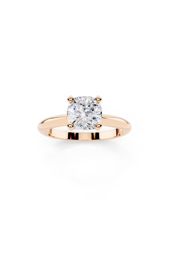 14K White Gold Plated 925 Sterling Silver 1 Carat 5.9MM Cushion Cut Solitaire Engagement Rings Moissanite Wedding Rings for Her Wedding Bands for Women Size 10
