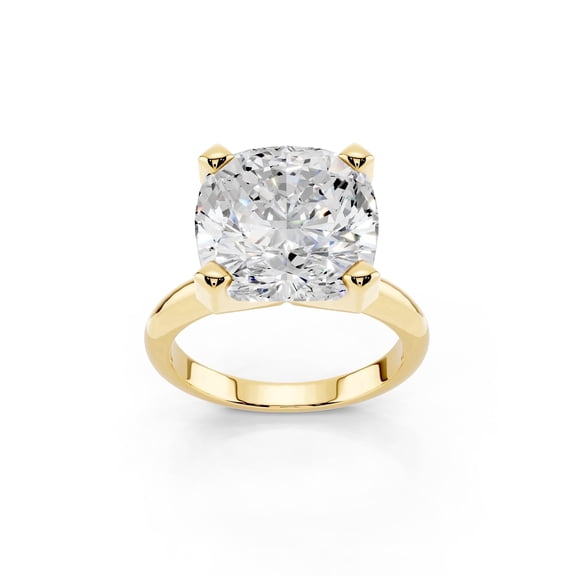 Bling Craft 14K White Gold Plated 925 Sterling Silver 6 Carat 10.3MM Cushion Cut Solitaire Engagement Rings Moissanite Wedding Rings for Her Wedding Bands for Women Size 9