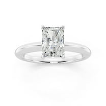 Bling Craft 14K White Gold Plated Engagement Rings 1 CT 7x5MM Radiant Cut Moissanite Wedding Promise Rings for Her Stunning Wedding Bands for Women Size 8