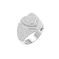 thumbnail image 1 of Bling Craft Cluster Heart Ring for Men Hip Hop Iced Out 2.05 ct Round Moissanite 14k White Gold Plated 925 Sterling Silver Size 10.5 (Color D, VVS1), 1 of 6
