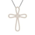 thumbnail image 1 of Bling Craft Cross Necklace for Men 0.51 Ct Round Moissanite Infinity Cross Pendant 14k Rose Gold Plated (Color D, VVS1), 1 of 6