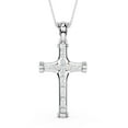 thumbnail image 1 of Bling Craft 14k White Gold Plated Cross Necklace for Men 925 Sterling Silver Moissanite Hip Hop Iced Cross Pendant Color D VVS1, 1 of 7