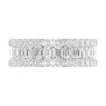 thumbnail image 1 of Bling Craft Eternity Band Ring for Women 6.9 ct Round & Baguette Moissanite 14k White Gold Plated 925 Sterling Silver Size 10 (Color D, VVS1), 1 of 6