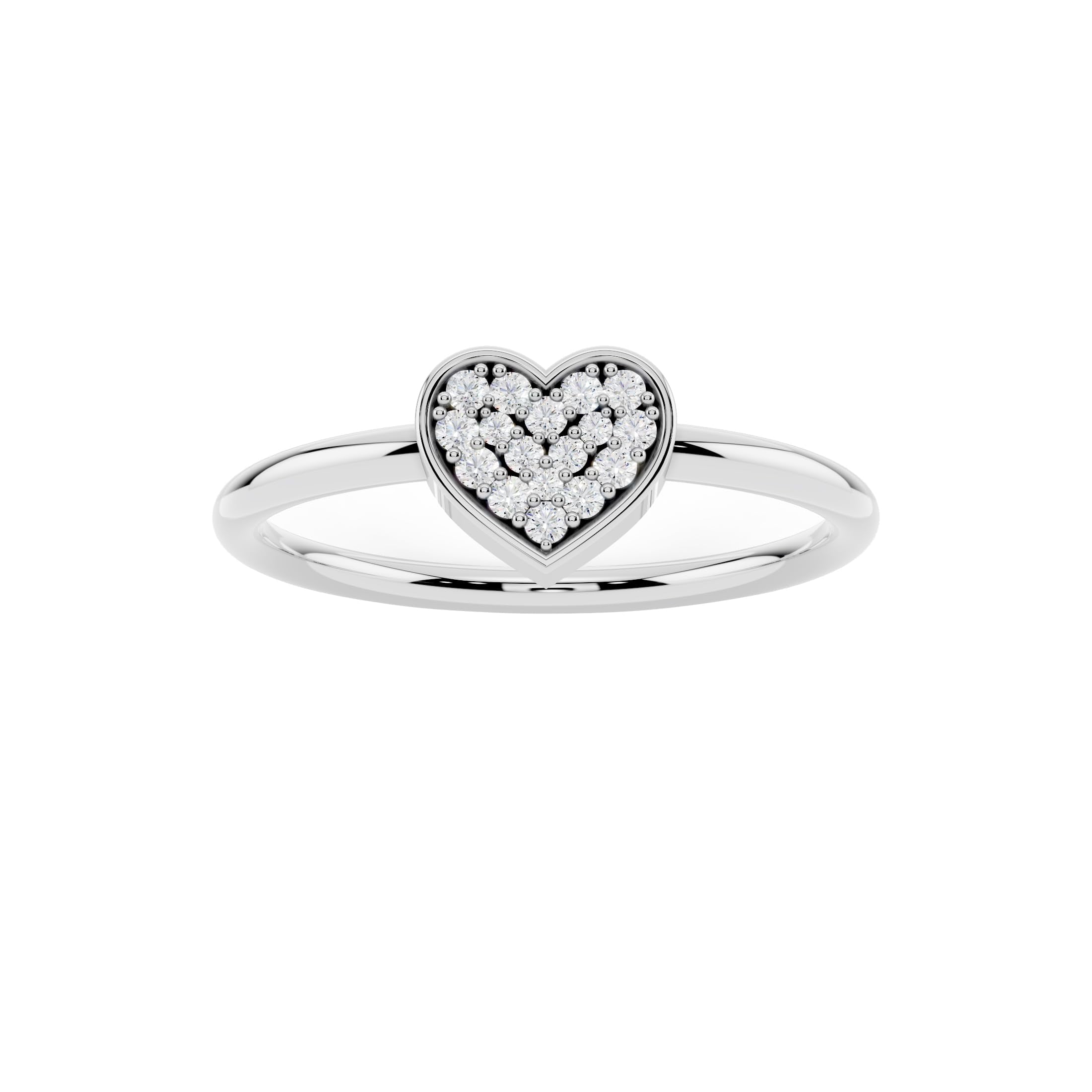 Bling Craft Moissanite Promise Ring for Women in 14K White Gold Plated ...