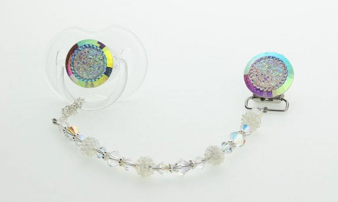 Bling Crushed Crystal Look Pacifier Clip