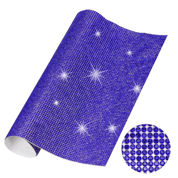 Bling Crystal Rhinestone Sheet, 9.4"x7.9" Self Adhesive Rhinestone Gem Stickers for DIY Crafts Gifts Phone Car Decorations, Dark Blue