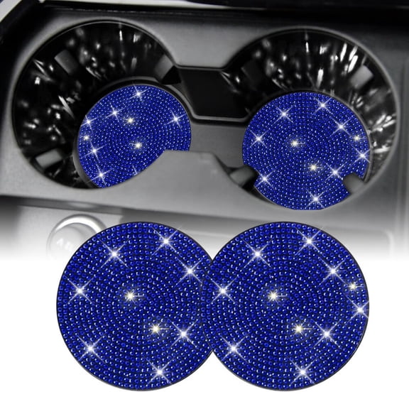 Bling Cup Holder Coasters for Car,2PCS Universal Non-Slip Cup Holder,Embedded Decorative Coasters,Shiny Crystal Car Interior Accessories Gifts for Women