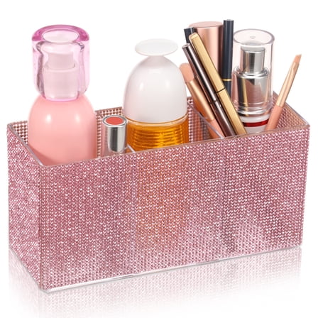 Bling Desk Organizer Rhinestone Pen Makeup Brush Holder Girly Desk Accessories Organizer for Office Classroom Elevate Your Workspace with Serenity