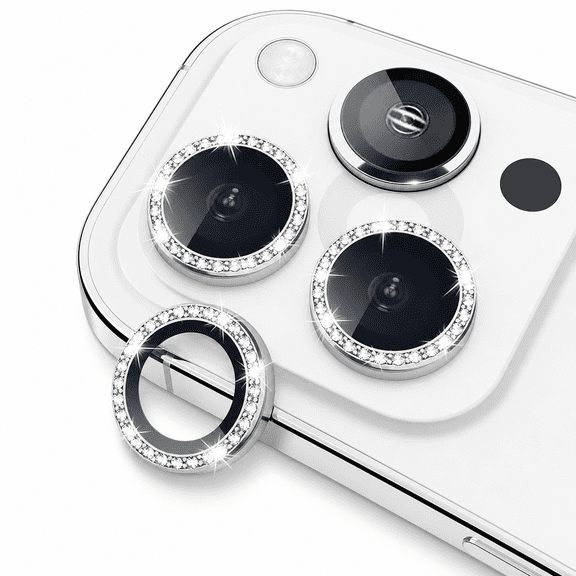 1 Pack Bling Diamond HD Tempered Glass Camera Lens Protector for iPhone 13 Pro/Pro Max