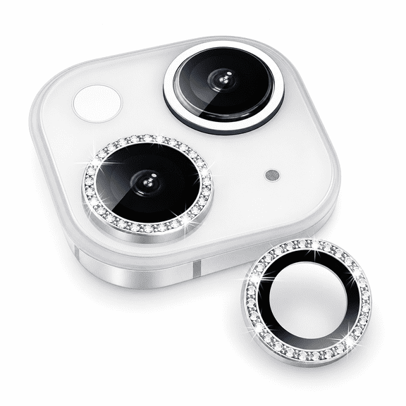 1 Pack Bling Diamond Camera Lens Protector for iPhone 13/13 Mini, Scratch Proof
