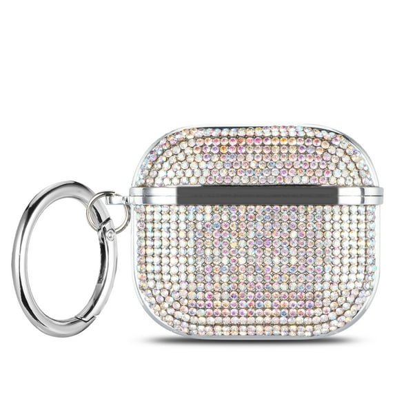 Bling Diamond Case for AirPods 3rd Gen (2021),Compatible with AirPods 3rd Gen (2021) Glitter Accessories Sparkly Rhinestone Shockproof Cover Protective with Keychain for Women Girls,Colorful