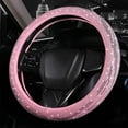 thumbnail image 1 of Bling Diamond Steering Wheel Cover, Holographic Leather with Cute Sparkly Crystal Glitter Rhinestones Universal 15 Inch for SUV Truck, Gifts for Women, Pink, 1 of 5