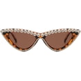 thumbnail image 1 of Bling Diamond Sunglasses Crystal Rhinestone Shades Retro Half Rim Women Cat Eye Sunglasses Eyewear, 1 of 4