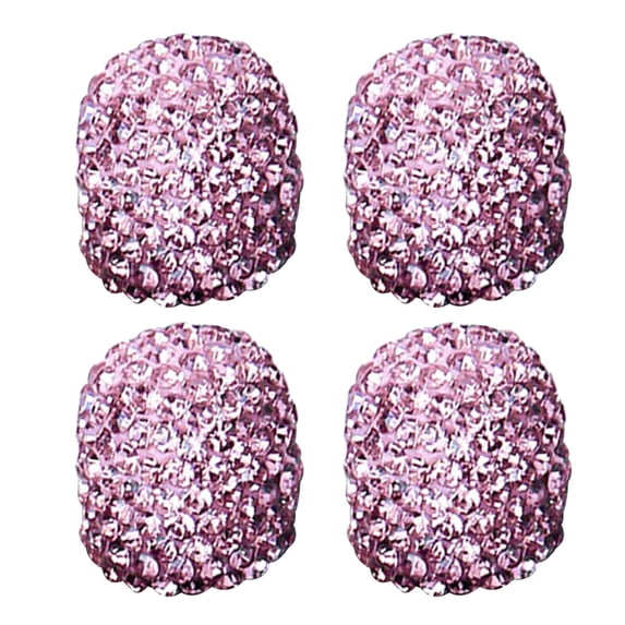 Bling Diamond Valves Stems Caps, 4 Pack Sparkly Handmade Crystal Rhinestone Car Tire Valves Caps, Universal Wheel Tire Valves Stems Protective Covers for Cars SUVs Trucks Motorcycles Bikes(Pink)