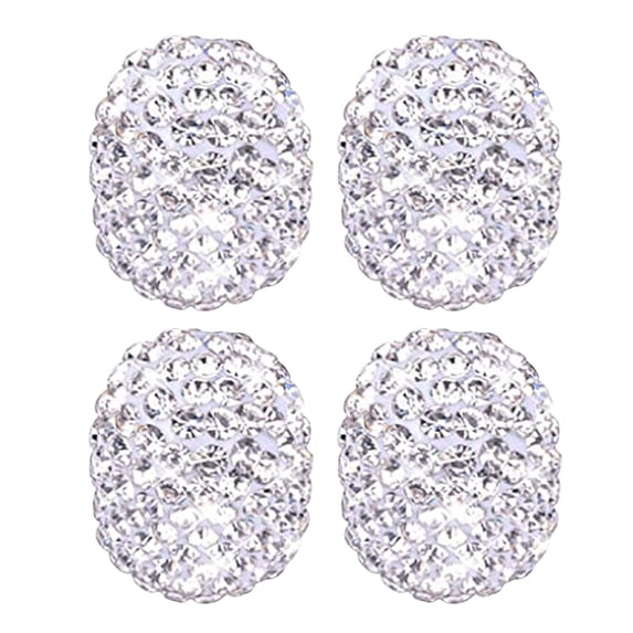 Bling Diamond Valves Stems Caps, 4 Pack Sparkly Handmade Crystal Rhinestone Car Tire Valves Caps, Universal Wheel Tire Valves Stems Protective Covers for Cars SUVs Trucks Motorcycles Bikes(White)