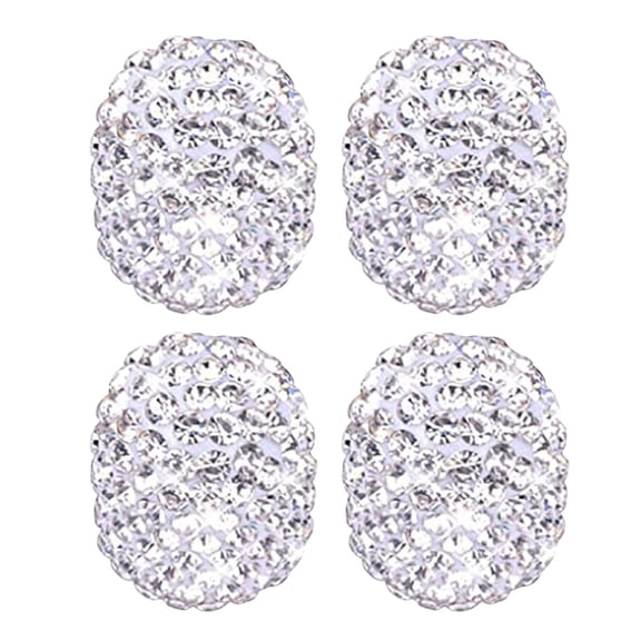 Bling Diamond Valves Stems Caps, 4 Pack Sparkly Handmade Crystal Rhinestone Car Tire Valves Caps, Universal Wheel Tire Valves Stems Protective Covers for Cars SUVs Trucks Motorcycles Bikes(White)
