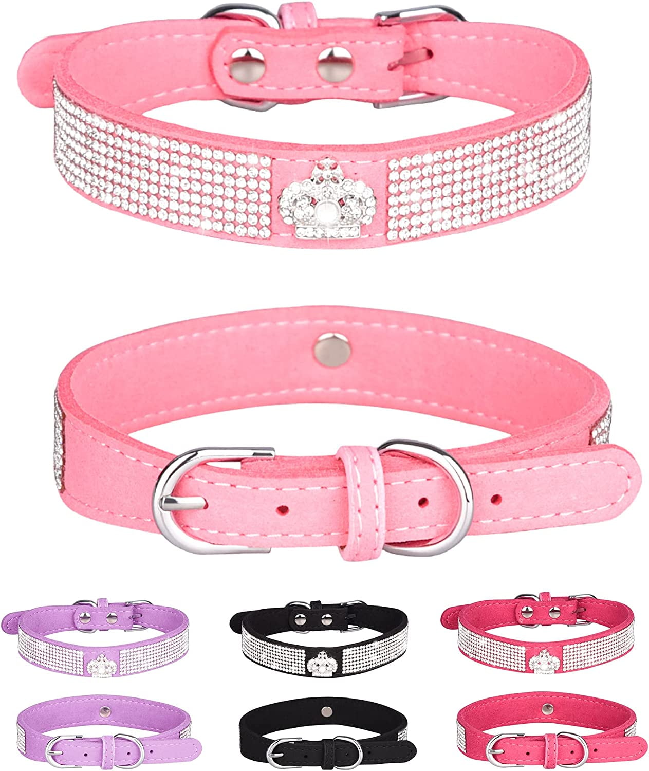 Designer Pink Rhinestone Bling Jeweled Dog Collar Gift