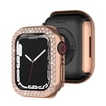 thumbnail image 1 of Bling Double-Rows Rhinestone Bumper Case for Apple watch 38/40/41/42mm,Diamond Protective Cover for Women,Hard PC Frame Protector for iWatch Series 10 9 8 7 6 SE 5 4 3 2 1,Rosegold, 1 of 7