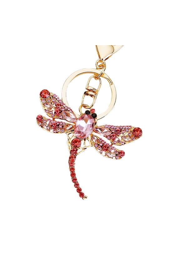 Bling Dragonfly Keychains For Women Girls Rhinestone Crystal Key Chain For Car Keys Purse Charms Handbag Backpack