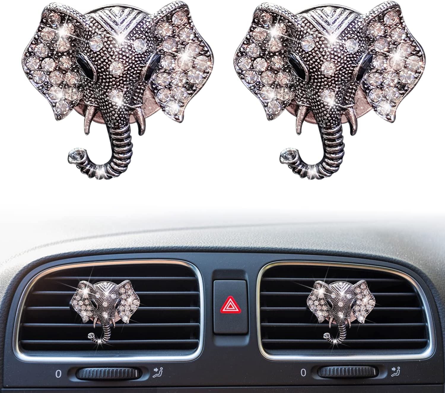 Clips de désodorisants de voiture pour femmes, mignon double papillon  diamant strass désodorisant Clip de ventilation