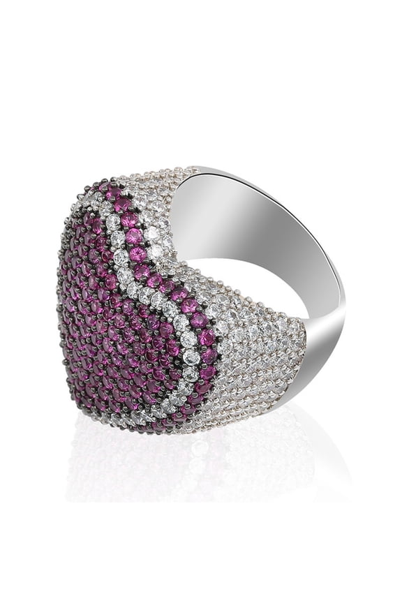 Bling Fashion Heart Punky Rapper Luxury Rings for Men 18K Gold Plated Shiny Big Iced out Hip Hop Cubic Zirconia Men Engagement Rings