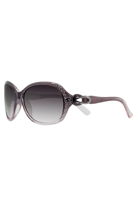 Eyewear Bling Crystal Purple Frame Sunglasses For Women with Purple Gradient Lens