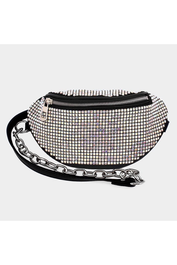 Bling Faux Leather Crossbody Bag