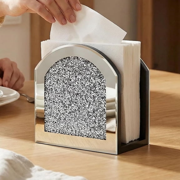 Bling Glass Napkin Holder for Dining Table Kitchen Countertop and Home Décor