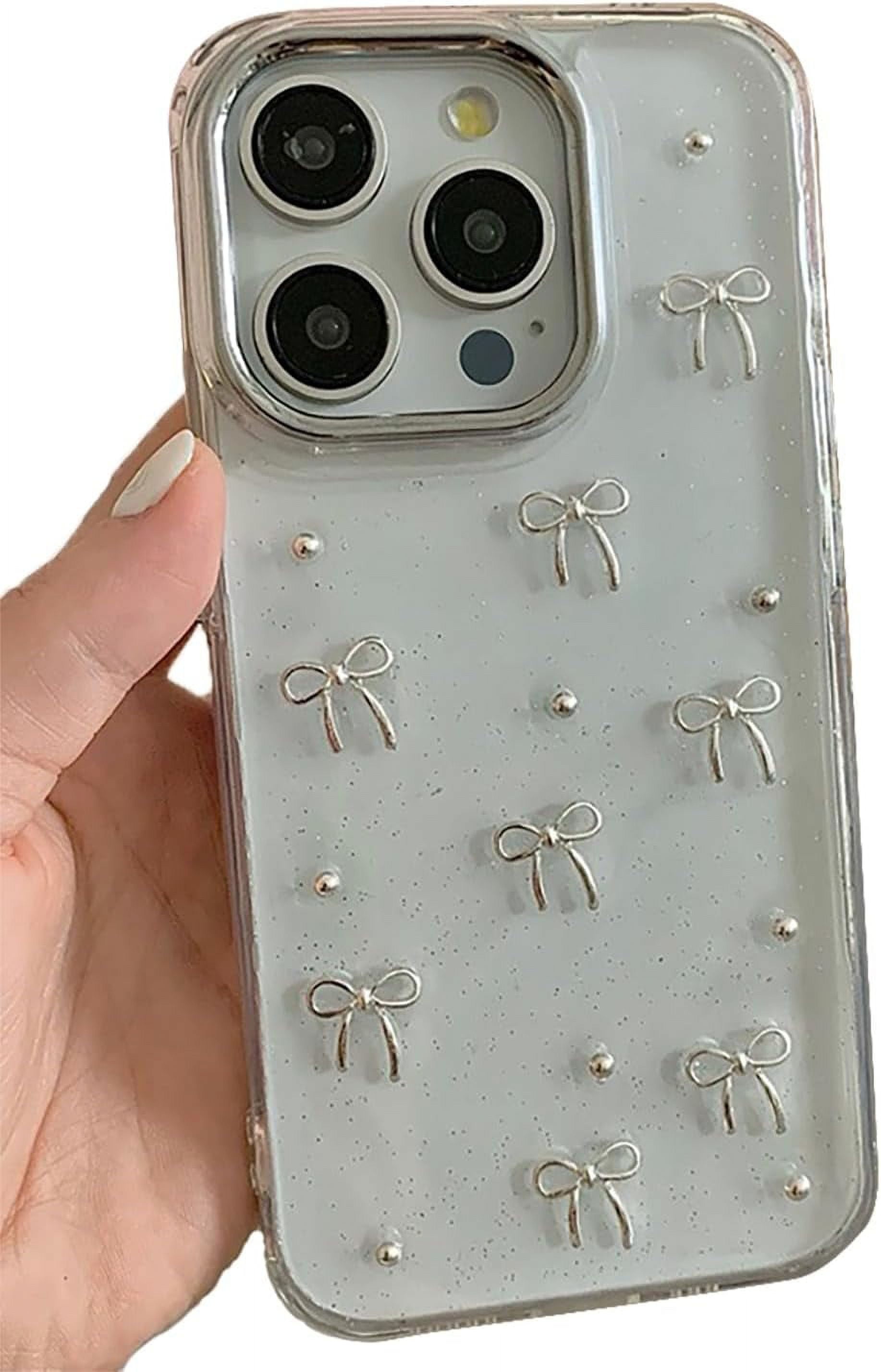 Bling Glitter 3D Bow Stars Clear Phone Case Compatible with iPhone Case (Bow ,iPhone 15) - Walmart.com