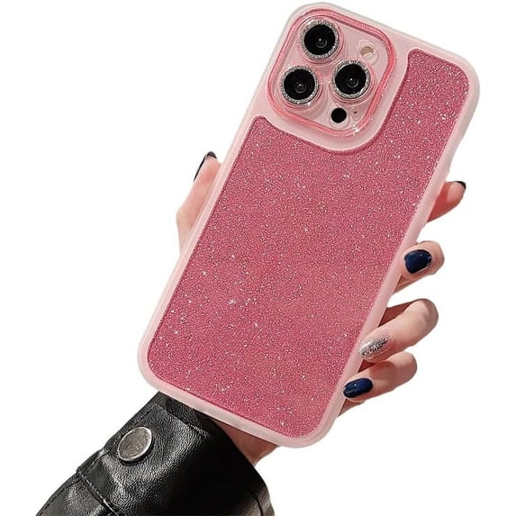Bling Glitter Camera Lens Protection Compatible with iPhone Case (Pink,iPhone 15)
