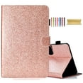 thumbnail image 1 of Bling Glitter Case for Amazon Kindle Fire HD 8 & 8 Plus Tablet (8”12th/10th Generation, 2022/2020 Release), Protective Wallet Card Slot Case Pencil Holder,Premium PU Leather Kickstand Cover, Rosegold, 1 of 11
