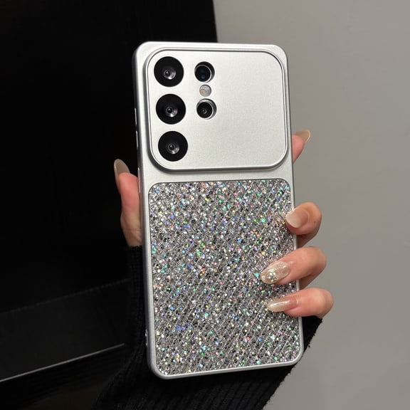 Bling Glitter Case for Samsung Galaxy A25 5G, Sparkly Shiny Diamond Rhinestone Protective Case, Shockproof Rugged Soft TPU Slim Phone Cover for Women Girls, Full Camera Protection Case,Silver