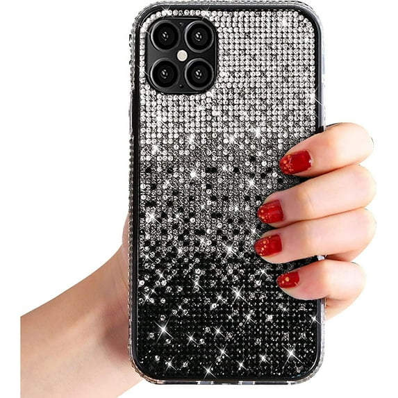 Bling Glitter Case for Samsung Galaxy S23 5G,Sparkle Crystal Rhinestone 3D Homemade Diamond Full Cover Soft Slim Clear Bumper Protective Phone Case-Black