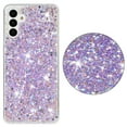 thumbnail image 1 of Bling Glitter Case for Samsung Galaxy S24 Plus for Women Girls, Pretty Star Flash Twinkle Stardust Relief Pattern, Sparkling Powder Decoration, Heavy Duty Shockproof Protection Cover,Purple, 1 of 6