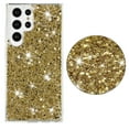 thumbnail image 1 of Bling Glitter Case for Samsung Galaxy S24 Ultra for Women Girls, Pretty Star Flash Twinkle Stardust Relief Pattern, Sparkling Powder Decoration, Heavy Duty Shockproof Protection Cover,Gold, 1 of 3