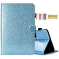 thumbnail image 1 of Bling Glitter Case for Samsung Galaxy Tab A9 Plus 11 inch 2023 SM-X210/X215/X216/X218, Protective Wallet Card Slot Case with Pencil Holder,Premium PU Leather Folding Kickstand Cover, Blue, 1 of 10