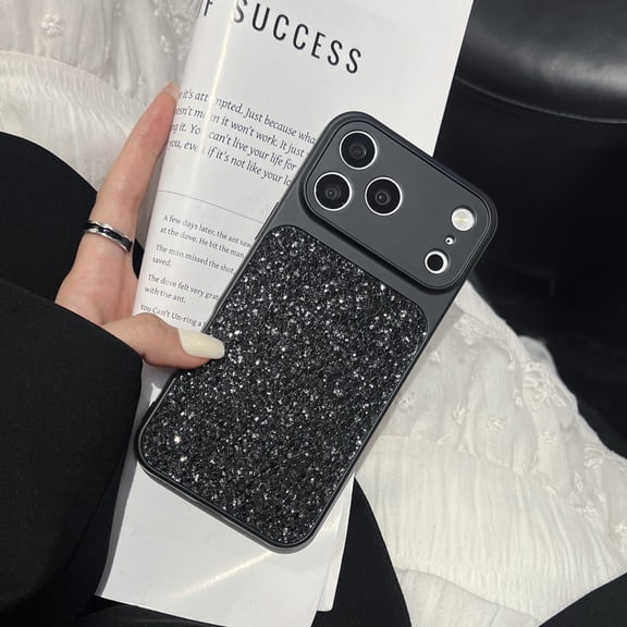 Bling Glitter Case for iPhone 14, Sparkly Shiny Diamond Rhinestone Protective Case, Shockproof Rugged Soft TPU Slim Phone Cover for Women Girls, Full Camera Protection Case,Black