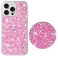 thumbnail image 1 of Bling Glitter Case for iPhone 16 Case for Women Girls, Pretty Star Flash Twinkle Stardust Relief Pattern, Sparkling Powder Decoration, Heavy Duty Shockproof Protection Cover,Pink, 1 of 7
