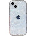 thumbnail image 1 of Bling Glitter Laser 3D Butterfly Pearls Wavy Frame Clear Phone Case Compatible with iPhone Case (Clear,iPhone 14), 1 of 5