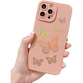 thumbnail image 1 of Bling Glitter Laser Butterfly Candy Color Soft Phone Case Compatible with iPhone Case (Pink,iPhone 14), 1 of 7