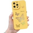 thumbnail image 1 of Bling Glitter Laser Butterfly Candy Color Soft Phone Case Compatible with iPhone Case (Yellow,iPhone 13 Pro Max), 1 of 7
