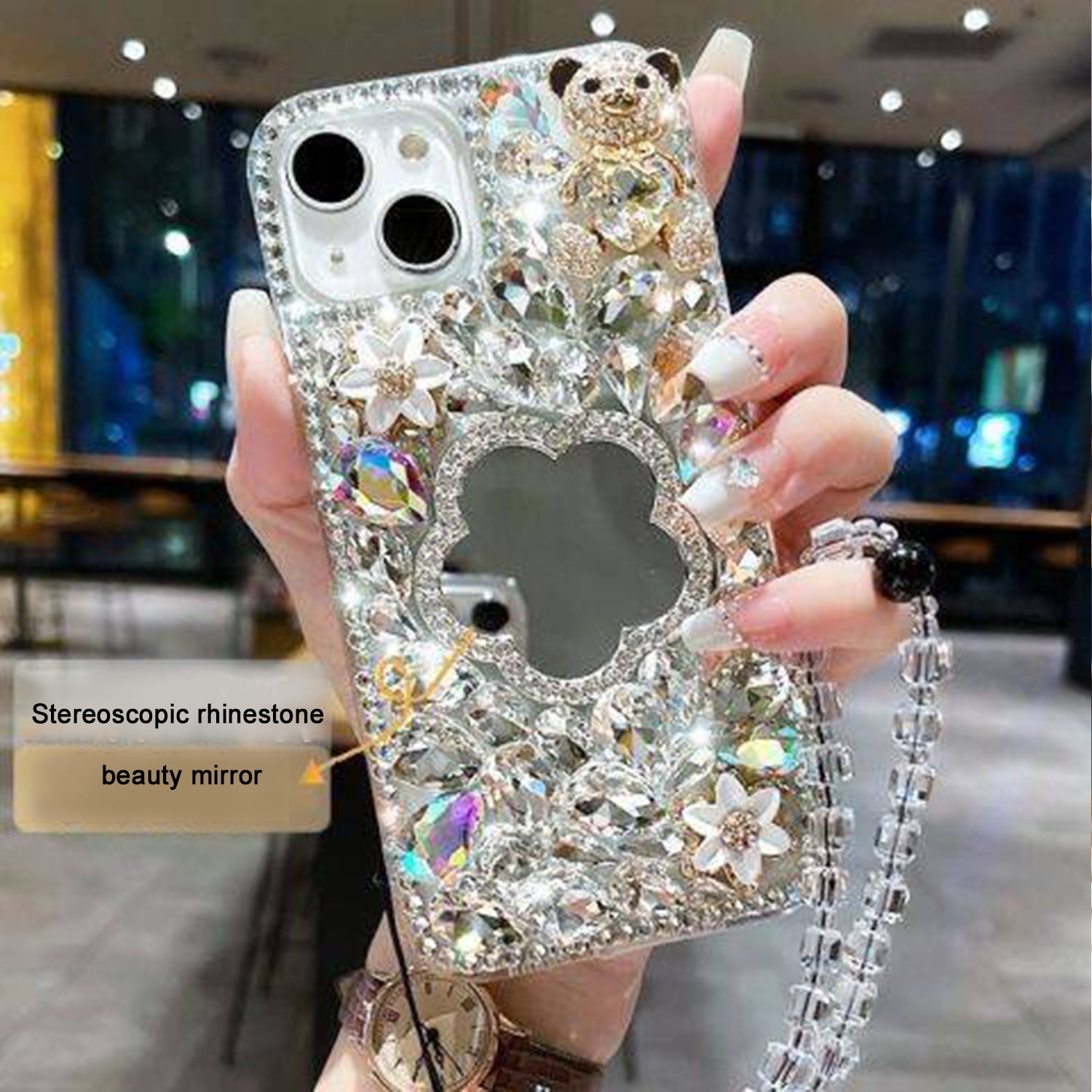 Tape Dispenser Kids Clear Silver Crystal Rhinestone Bling