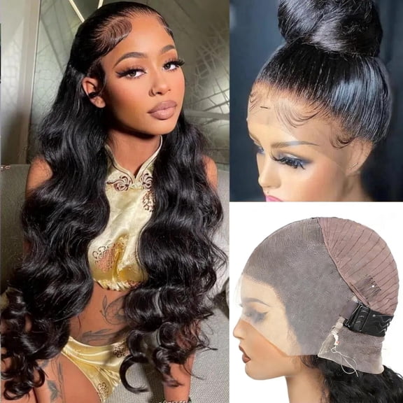 Bling Hair 16 inch Body Wave Hidden Strap 360 Full Lace Wig Human Hair 180 Density 360 Lace Frontal Wigs With Drawstring for Women