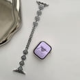 thumbnail image 1 of Bling Heart-Shaped Band Compatible for Apple Watch Band 38mm 40mm 41mm, Watch Band for Women Girls with Link Removal Tool Chain Strap for iWatch Series 9 8 7 6 5 4 SE 3 2 1, Silver, 1 of 6