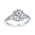 thumbnail image 1 of Bling Jewelry 3 CT Oval AAA CZ Engagement Ring Split Pave Shank Band Sterling Silver, 1 of 6