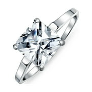 Bling Jewelry 3CT Brilliant Princess Cut AAA CZ Solitaire Engagement Ring .925 Silver
