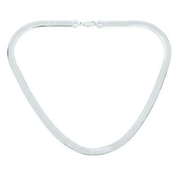 2.2mm Diamond Cut Flat Coffee Link Chain Necklace in .925 Sterling Silver w Rhodium Plating Walmart