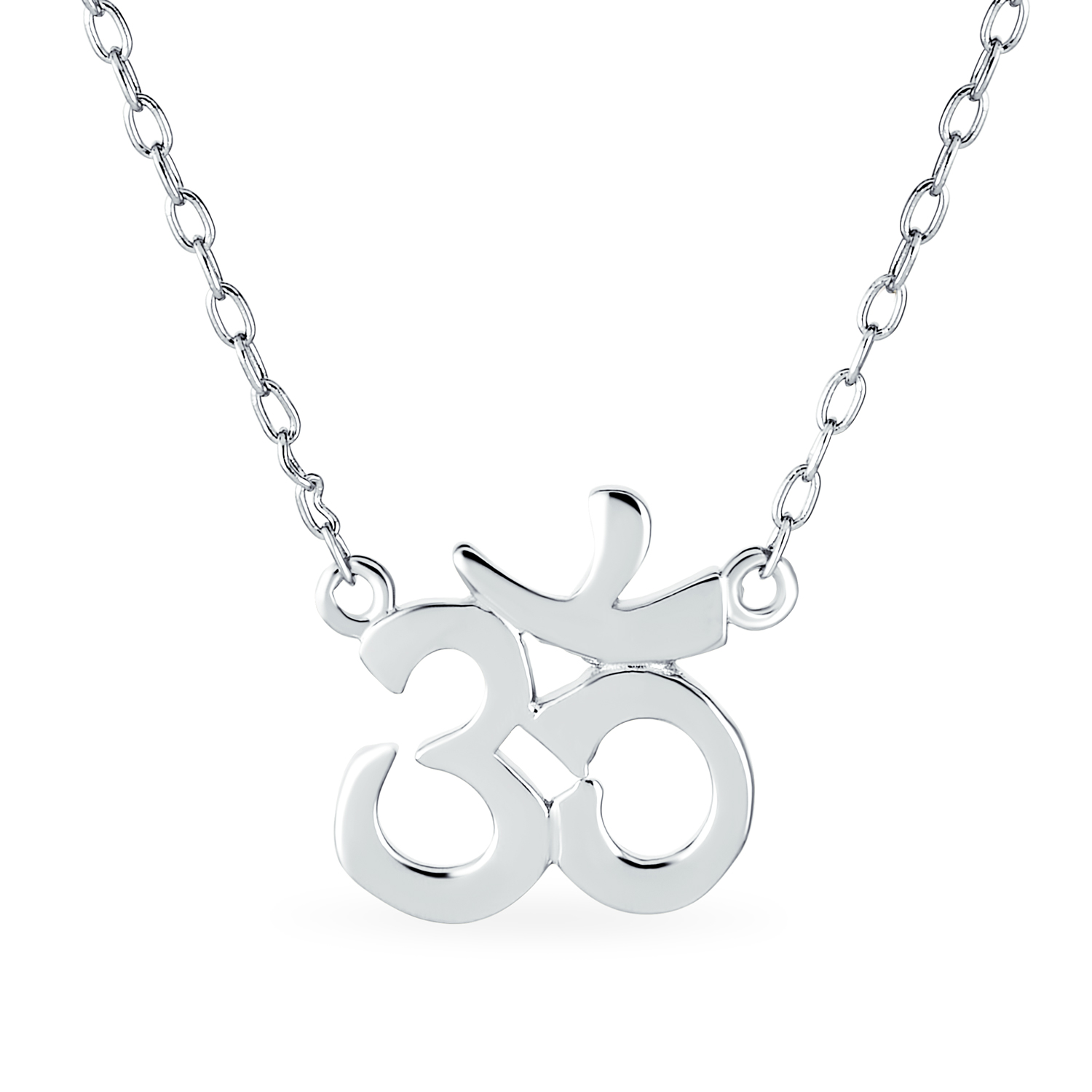 Bling Jewelry Collana Con Ciondolo Aum Om - Simbolo Sanscrito Yoga - Argento Sterling 925 Placcato Oro Rosa - Regalo Personalizzabile Donna